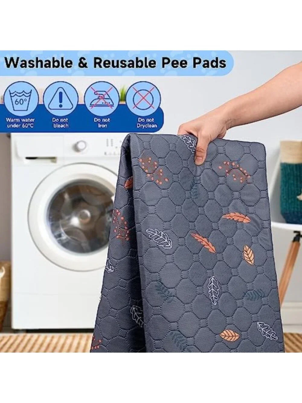Reusable Washable Dog Pee Pads 4-Pack | Eco-Friendly Puppy & Cat Training Pads